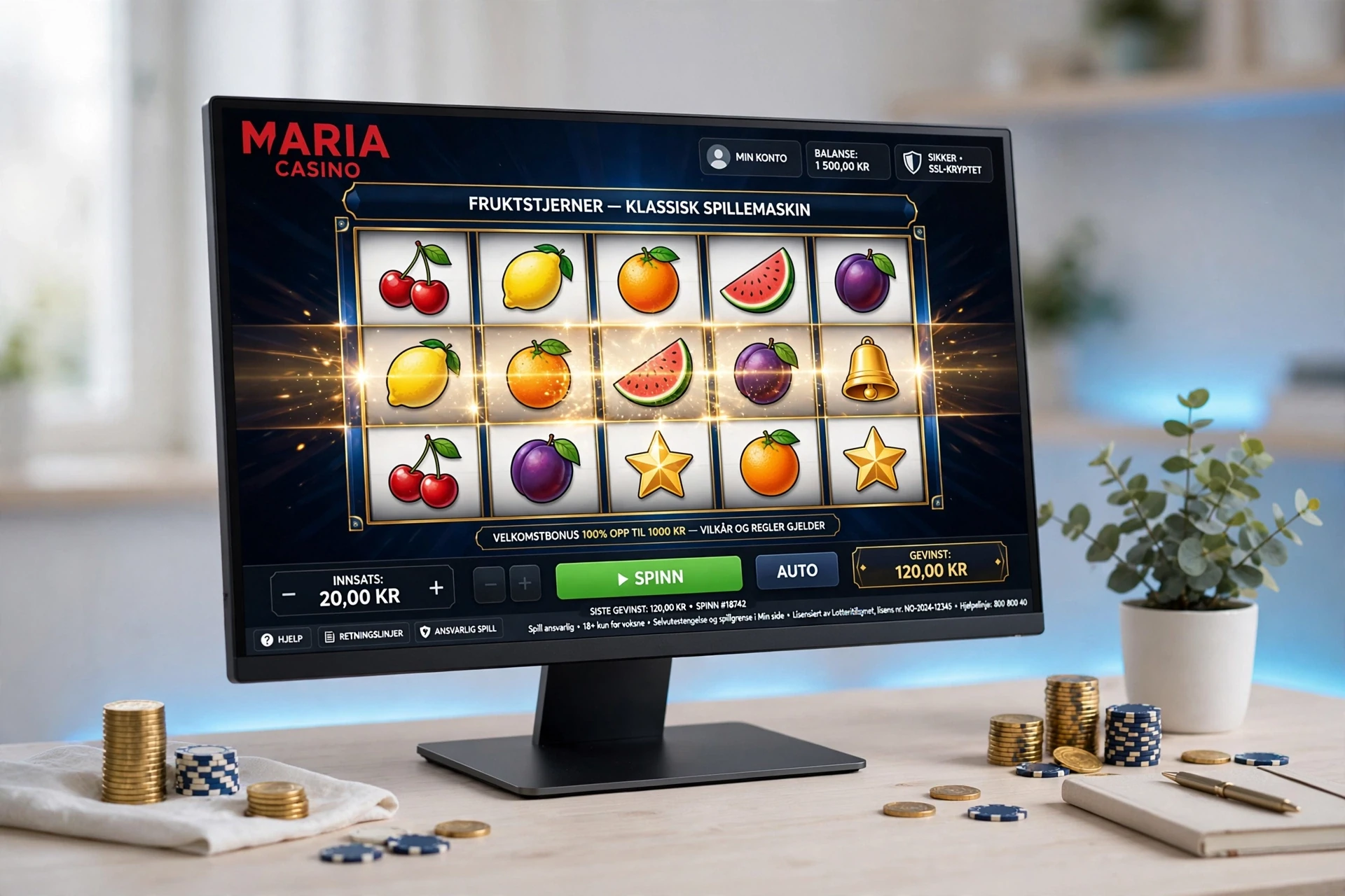 slots sur le moniteur Maria Casino CASINO